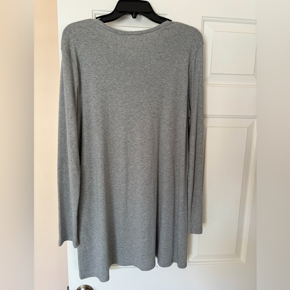J. Jill Gray Fitted Long Sleeve Tunic Top - Picture 2 of 2